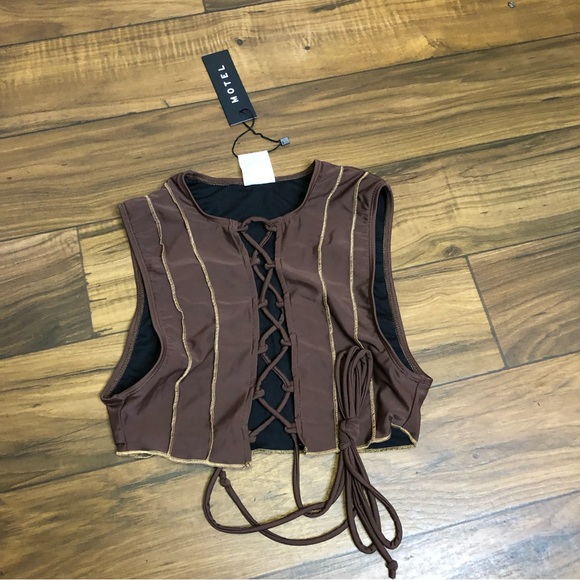 Motel Rocks OLLA BIKINI TOP IN CHOCO BROWN - Picture 3 of 9